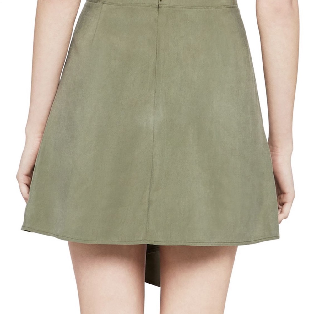 BCBG Asymmetrical Faux Suede Skirt